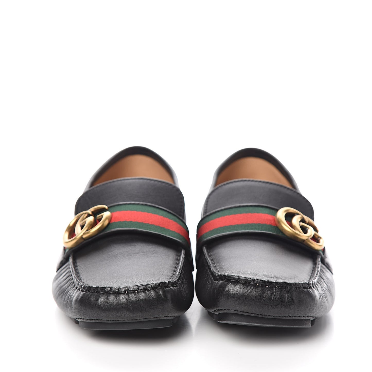 Calfskin Womens Noel Web Driver Loafers 40 Black