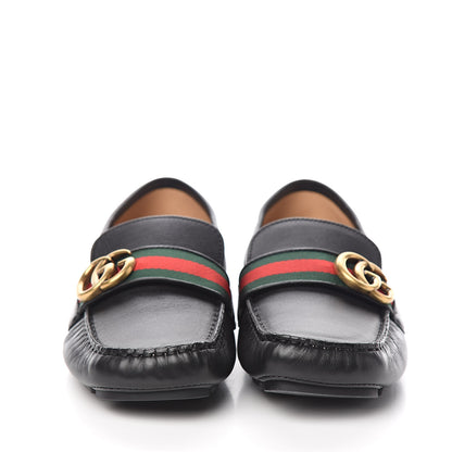 Gucci Calfskin Womens Noel Web Driver Loafers 40 Black 2 of 11