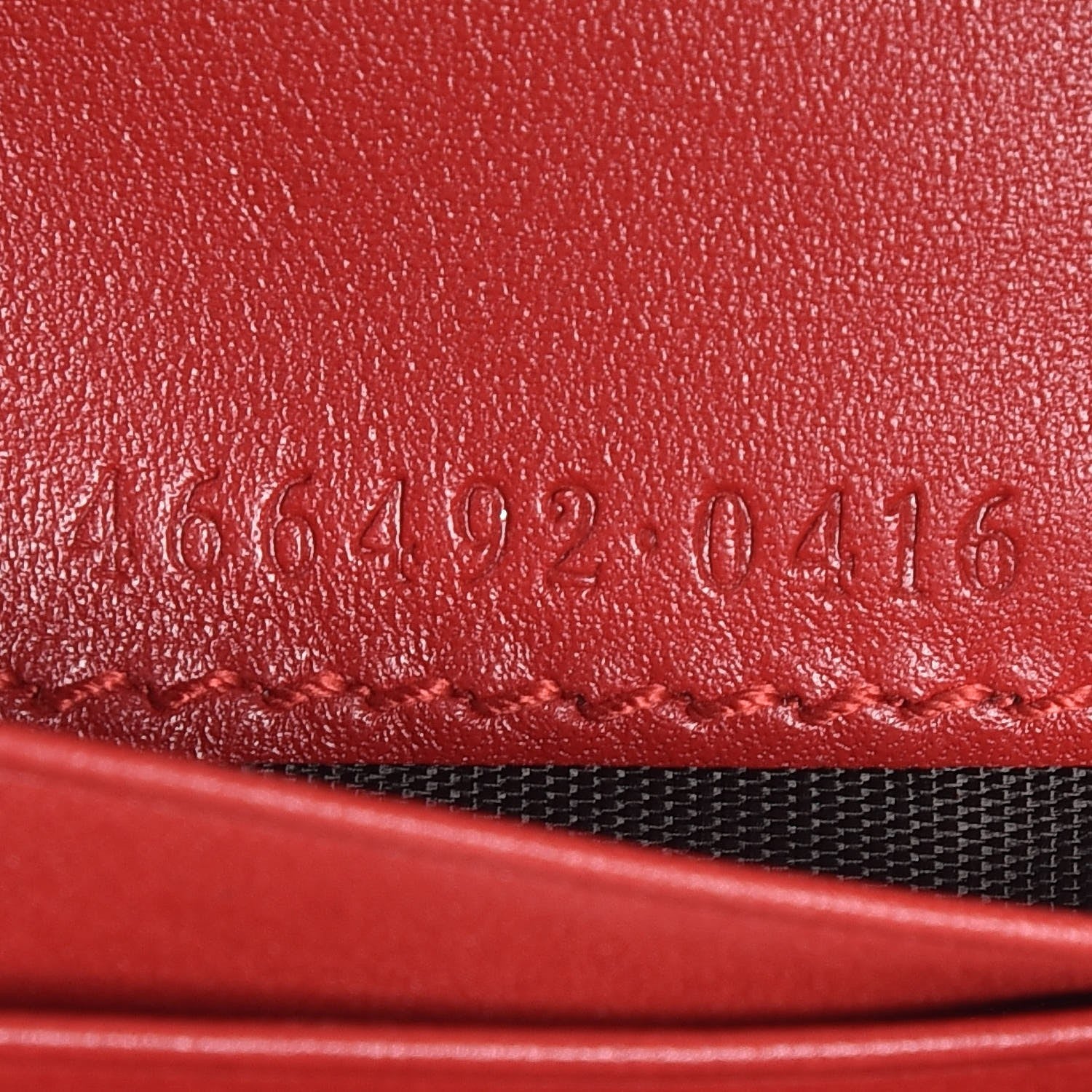 Gucci Calfskin Matelasse GG Marmont Card Case Wallet Hibiscus Red 7 of 8