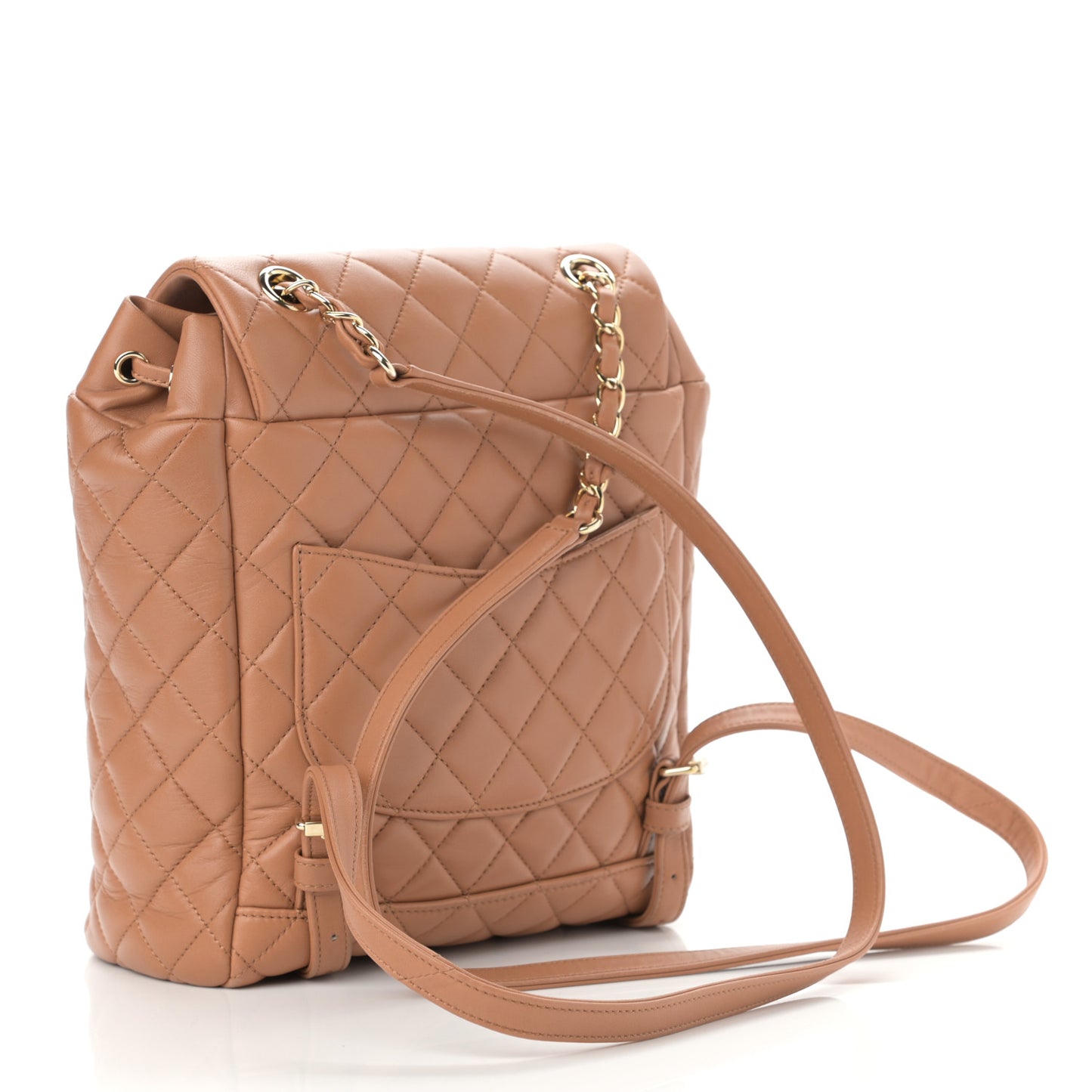Lambskin Quilted Small Urban Spirit Backpack Brown