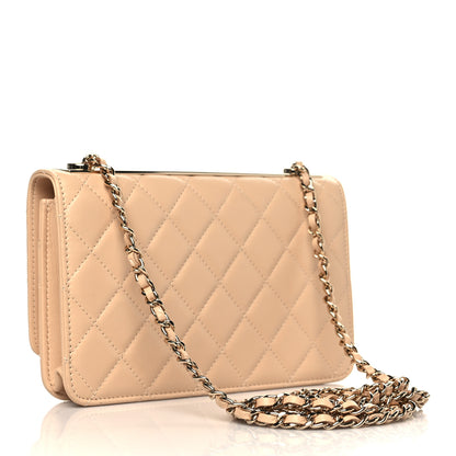 Chanel Lambskin Quilted Trendy CC Wallet On Chain WOC Beige 3 of 11