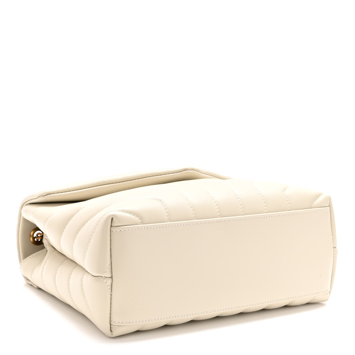Saint Laurent Calfskin Y Quilted Monogram Small Loulou Chain Satchel Crema Soft 4 of 9