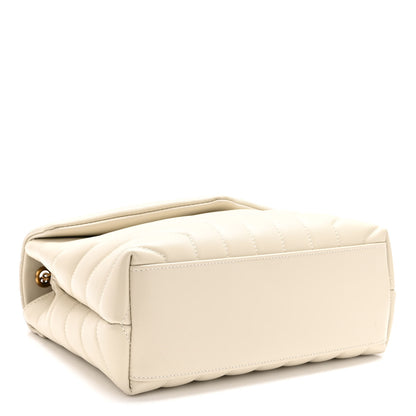 Saint Laurent Calfskin Y Quilted Monogram Small Loulou Chain Satchel Crema Soft 4 of 9