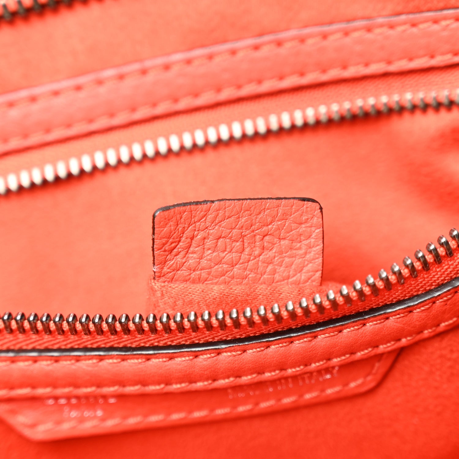 Celine Drummed Calfskin Mini Luggage Coquelicot 7 of 12