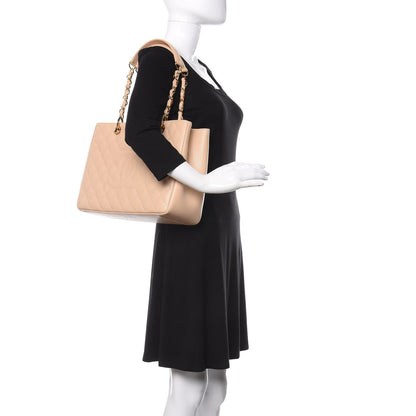 Chanel Caviar Quilted Grand Shopping Tote GST Beige 2 of 12