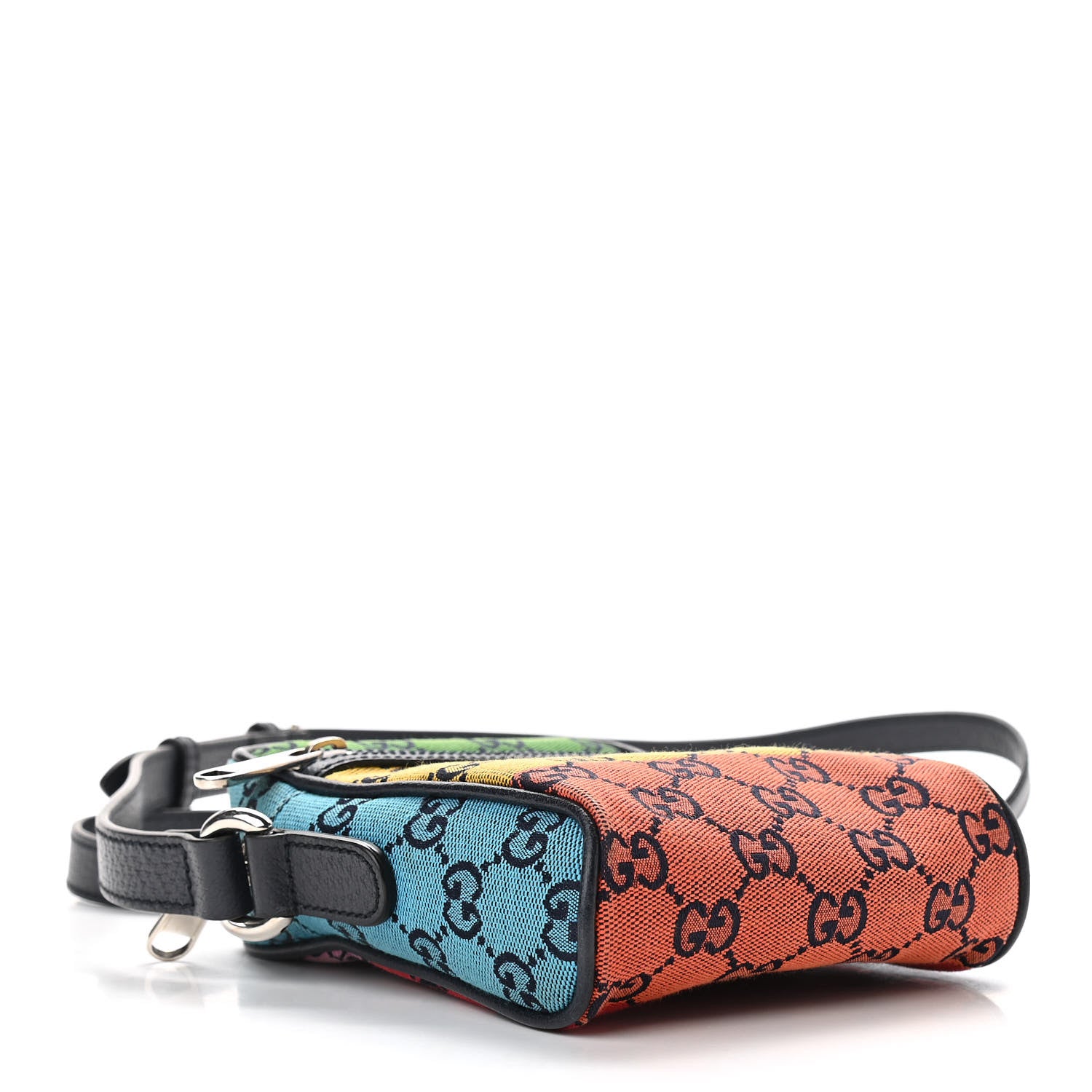 Gucci Monogram Multicolor Mini Retro Interlocking G Messenger Blue Rainbow Light Blue 4 of 10