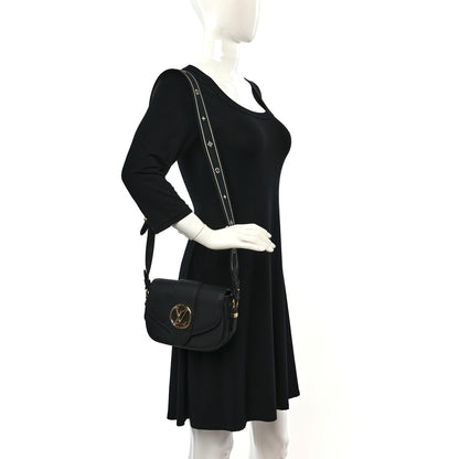 Louis Vuitton Grained Calfskin LV Pont 9 Soft PM Black 2 of 9