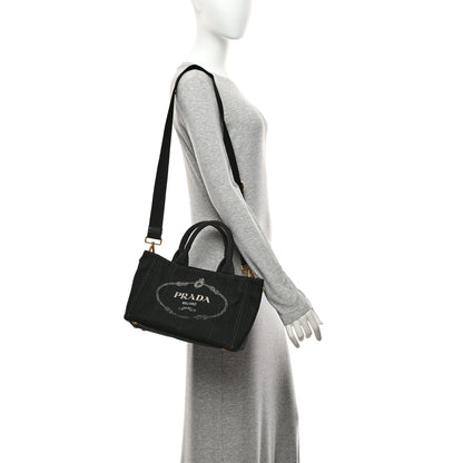 Prada Canapa Small Logo Tote Black 2 of 10