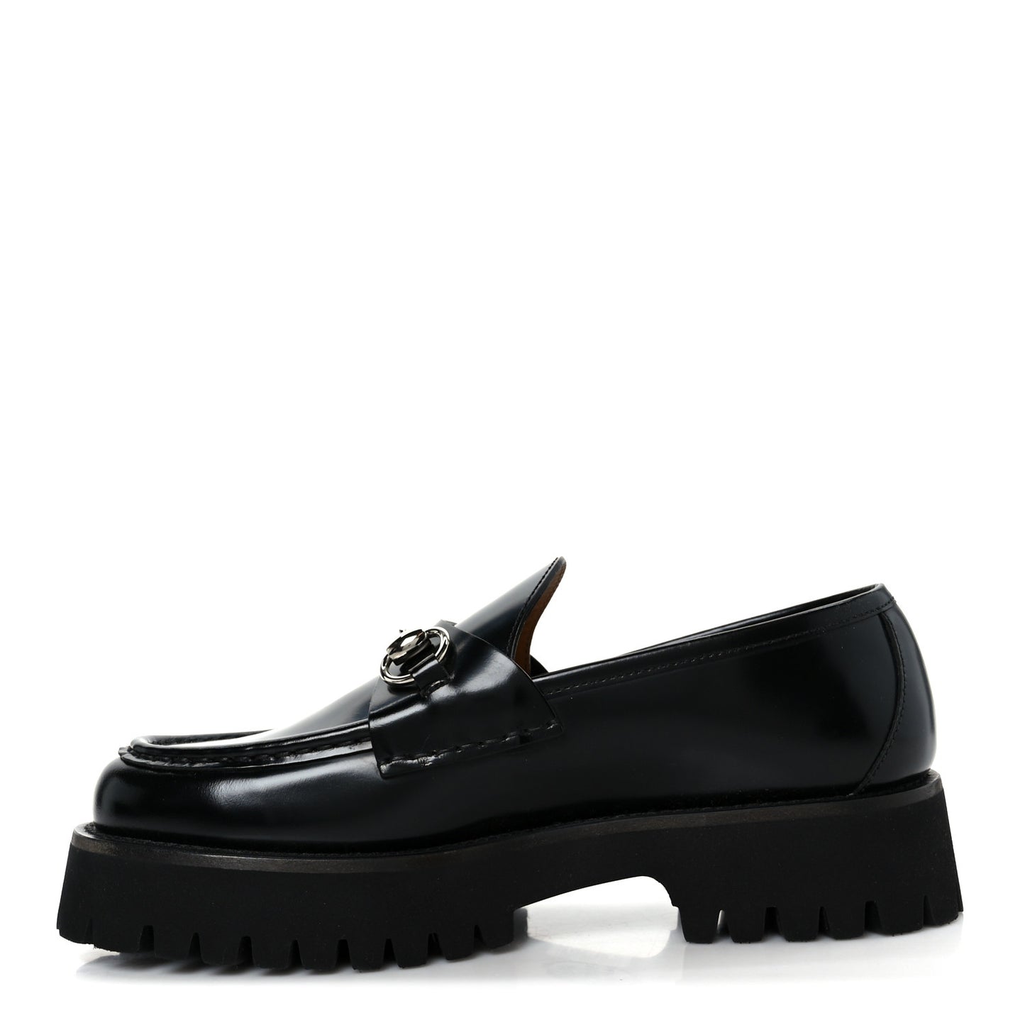 Cordovan Lux Womens Horsebit 45mm Platform Loafers 38 Black