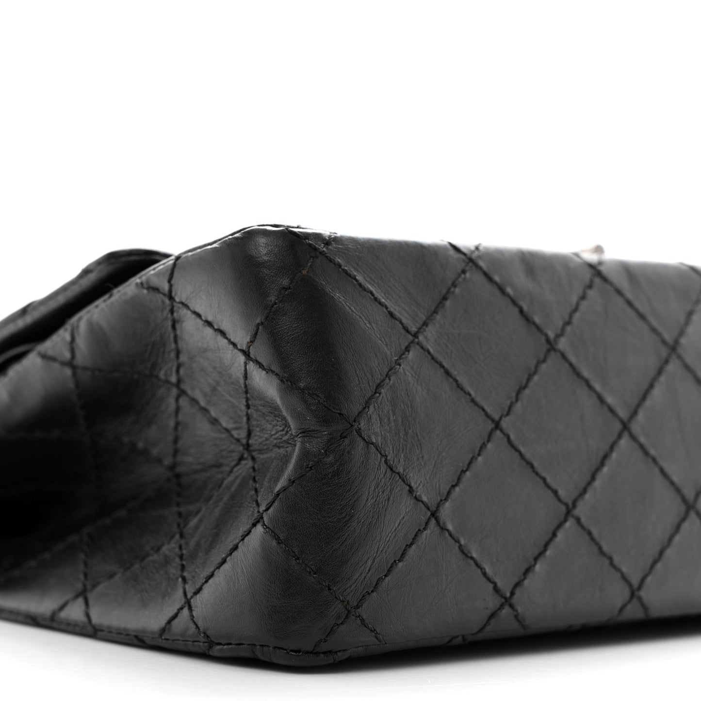 Aged Calfskin Quilted 2.55 Reissue 225 Flap Black