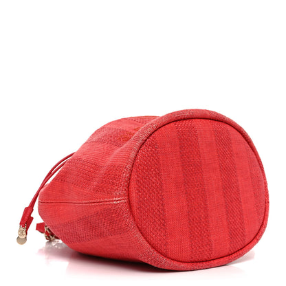 Chanel Mixed Fibers Striped Deauville Drawstring Bag Red 4 of 10