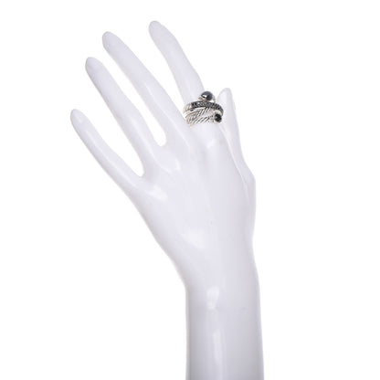 David Yurman Sterling Silver Black Diamond Hematite Black Onyx Renaissance Ring 53 6.5 2 of 5