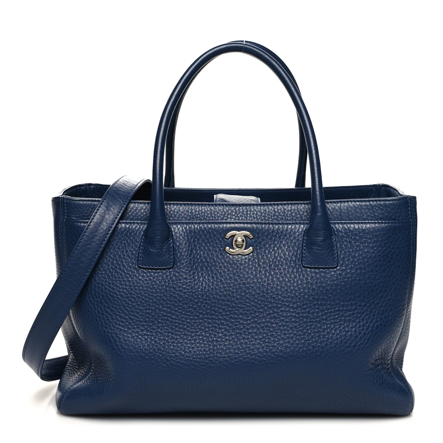 Calfskin Cerf Executive Shopper Tote Blue