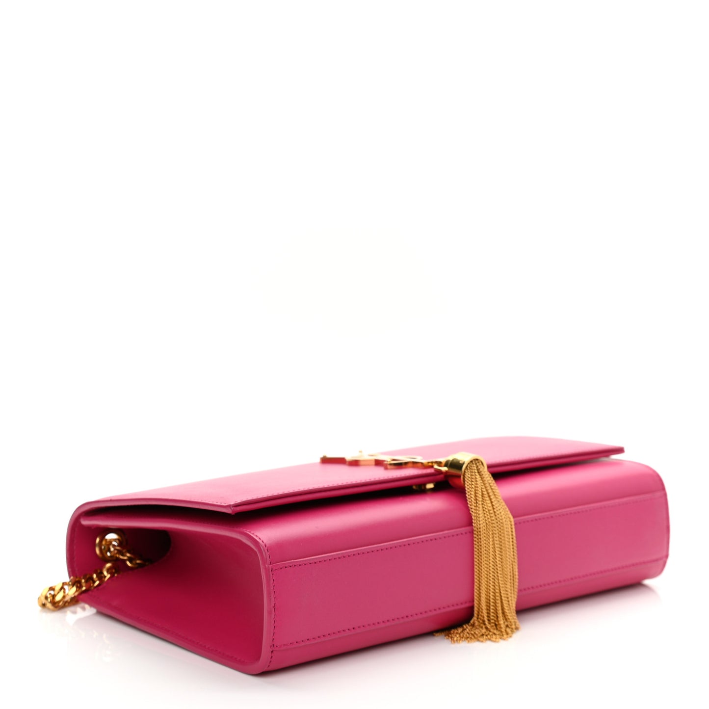 Smooth Calfskin Medium Classic Monogram Kate Tassel Satchel Fuchsia