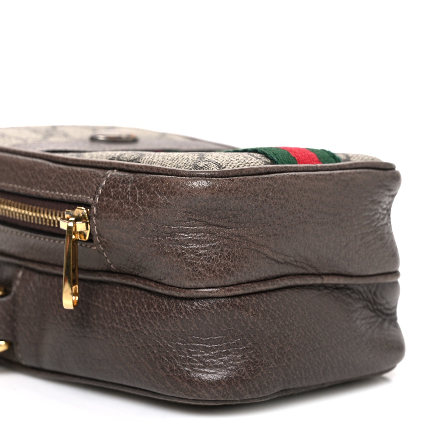 Gucci GG Supreme Monogram Web Mini Ophidia Double Zip Crossbody Bag Beige New Acero 9 of 10