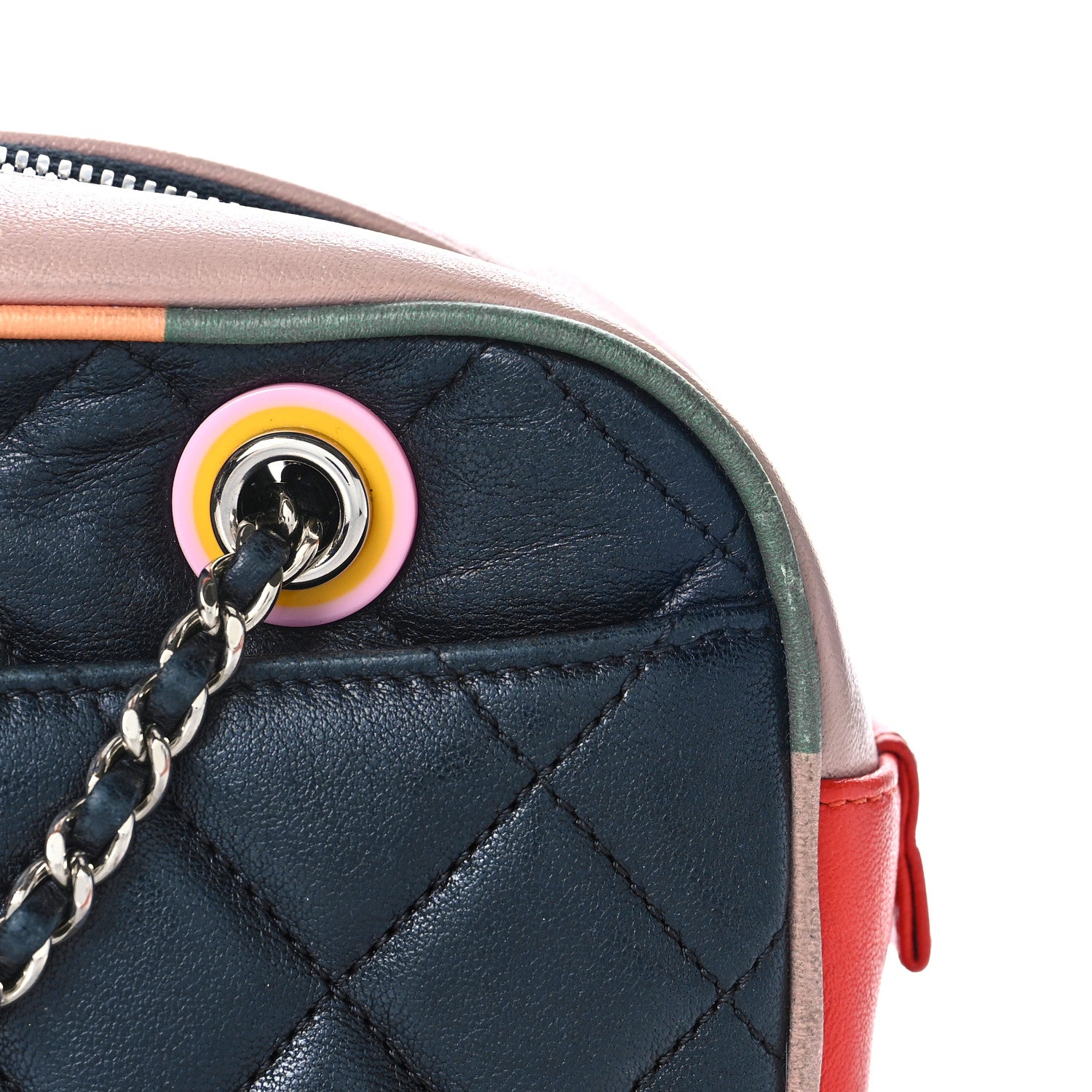 Chanel Calfskin Quilted Cuba Camera Bag Black Multicolor 13 of 17
