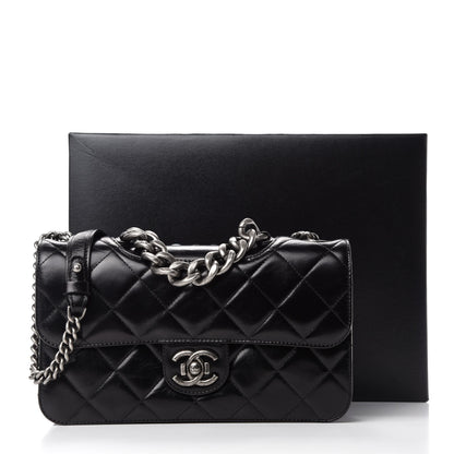 Chanel Glazed Calfskin Quilted Medium Perfect Edge Flap Black 12 of 12