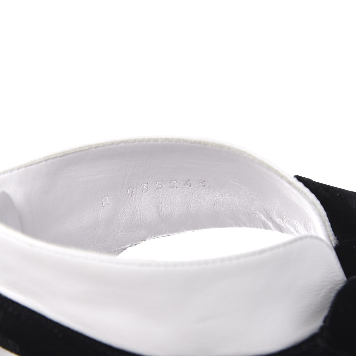 Chanel Goatskin Velvet Cap Toe CC Bow Cut Out Ankle Boots 37.5 White Black 8 of 9