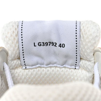 Chanel Fabric Laminated Calfskin Stretch CC Womens Sneakers 40 White Silver 6 of 9