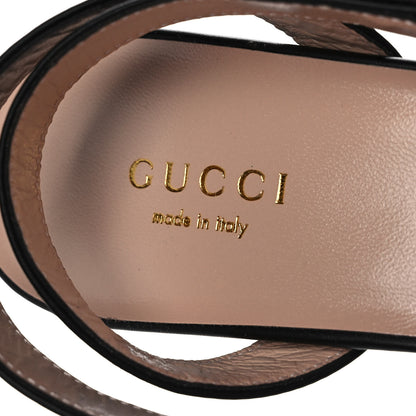 Gucci Calfskin GG Marmont Ankle Wrap 30/85mm Platform Sandals 36 Black 7 of 8