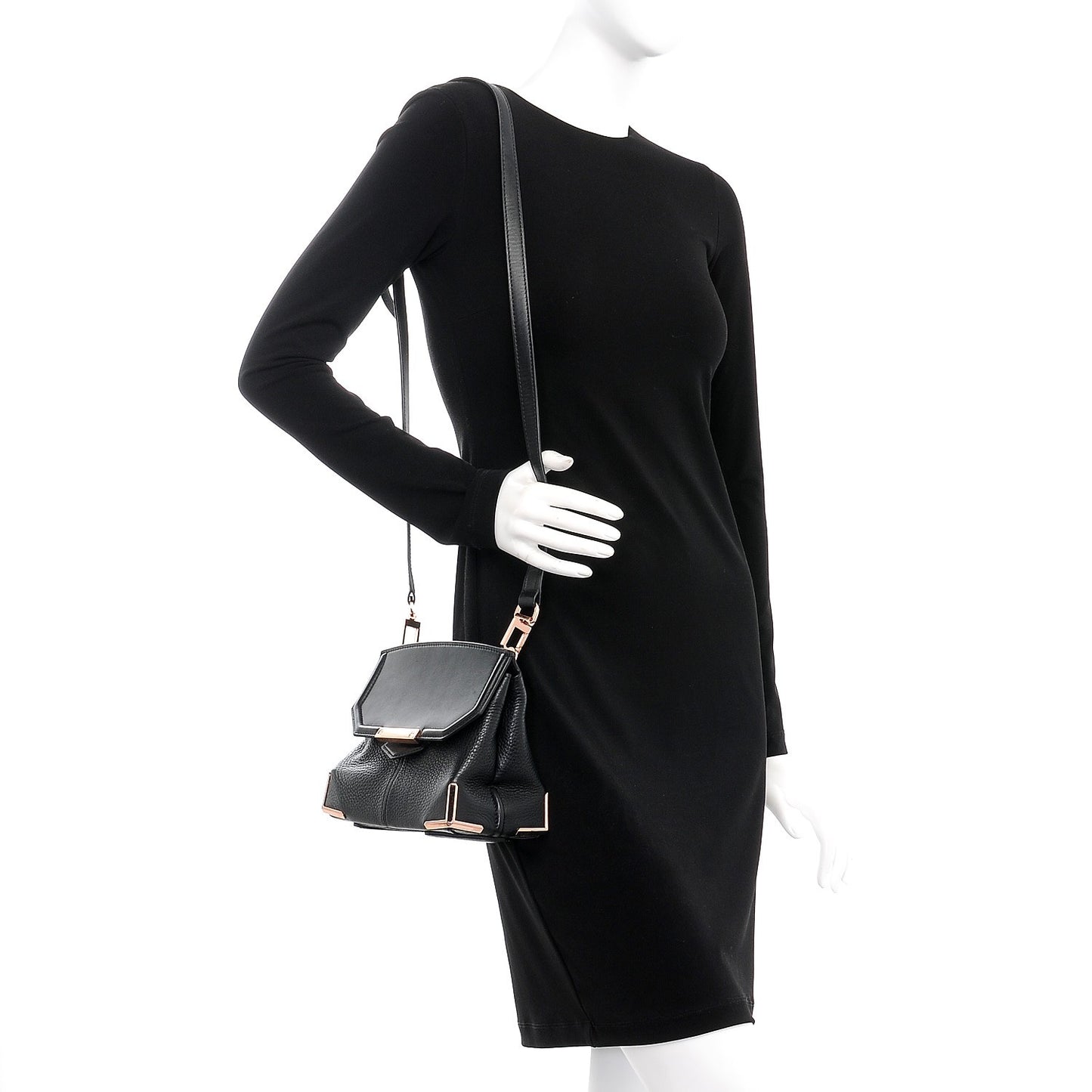 Calfskin Small Marion Soft Black Rose Gold Hardware