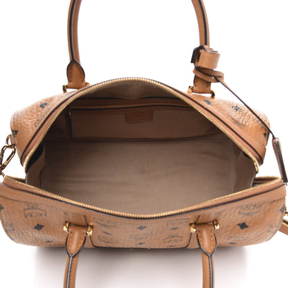 MCM Visetos Medium Boston Bag Cognac 5 of 11