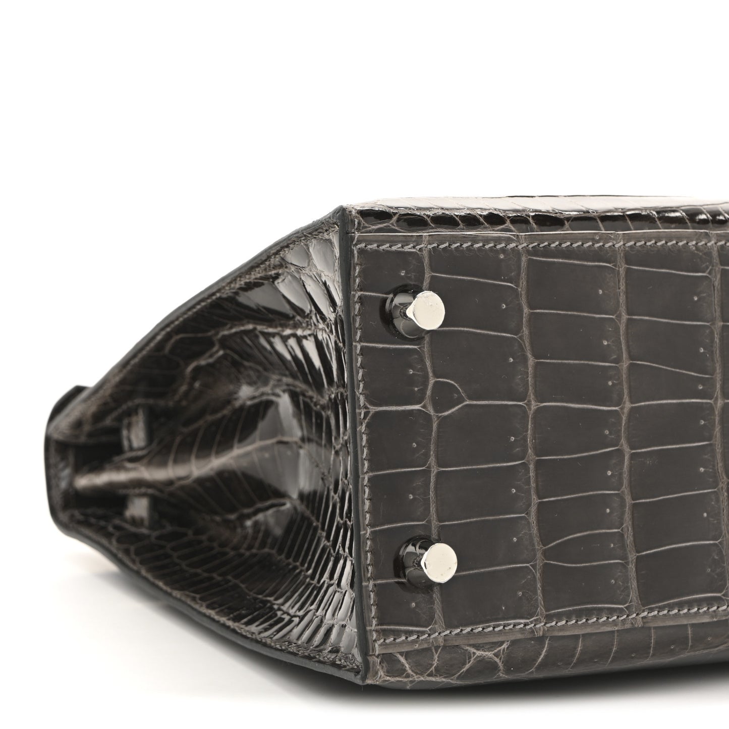 Shiny Niloticus Crocodile Kelly Sellier 25 Graphite