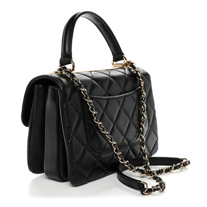 Chanel Lambskin Quilted Small Trendy CC Dual Handle Flap Bag Black 3 of 11