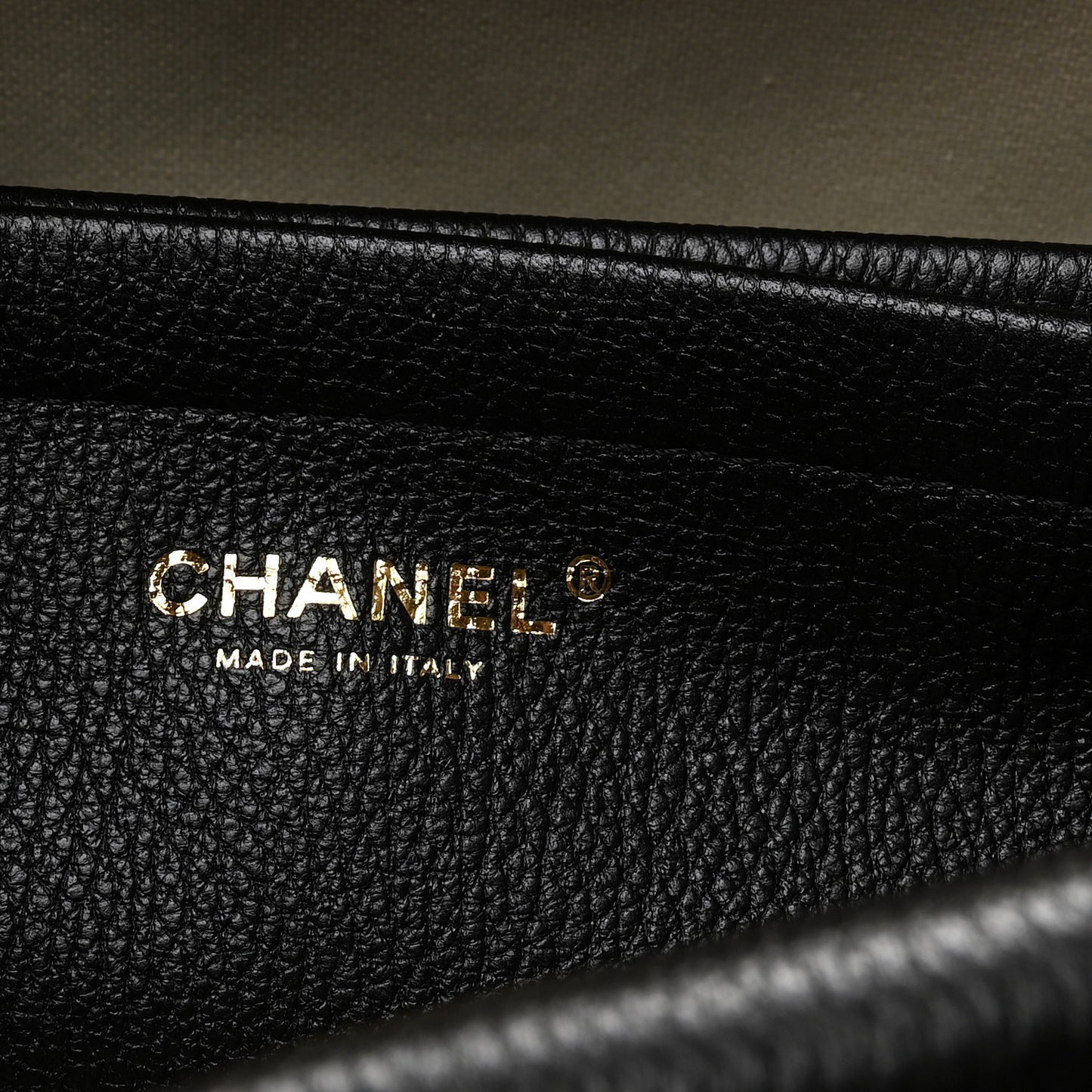 Grained Calfskin Stitched Urban Essentials Small Shopping Bag Black