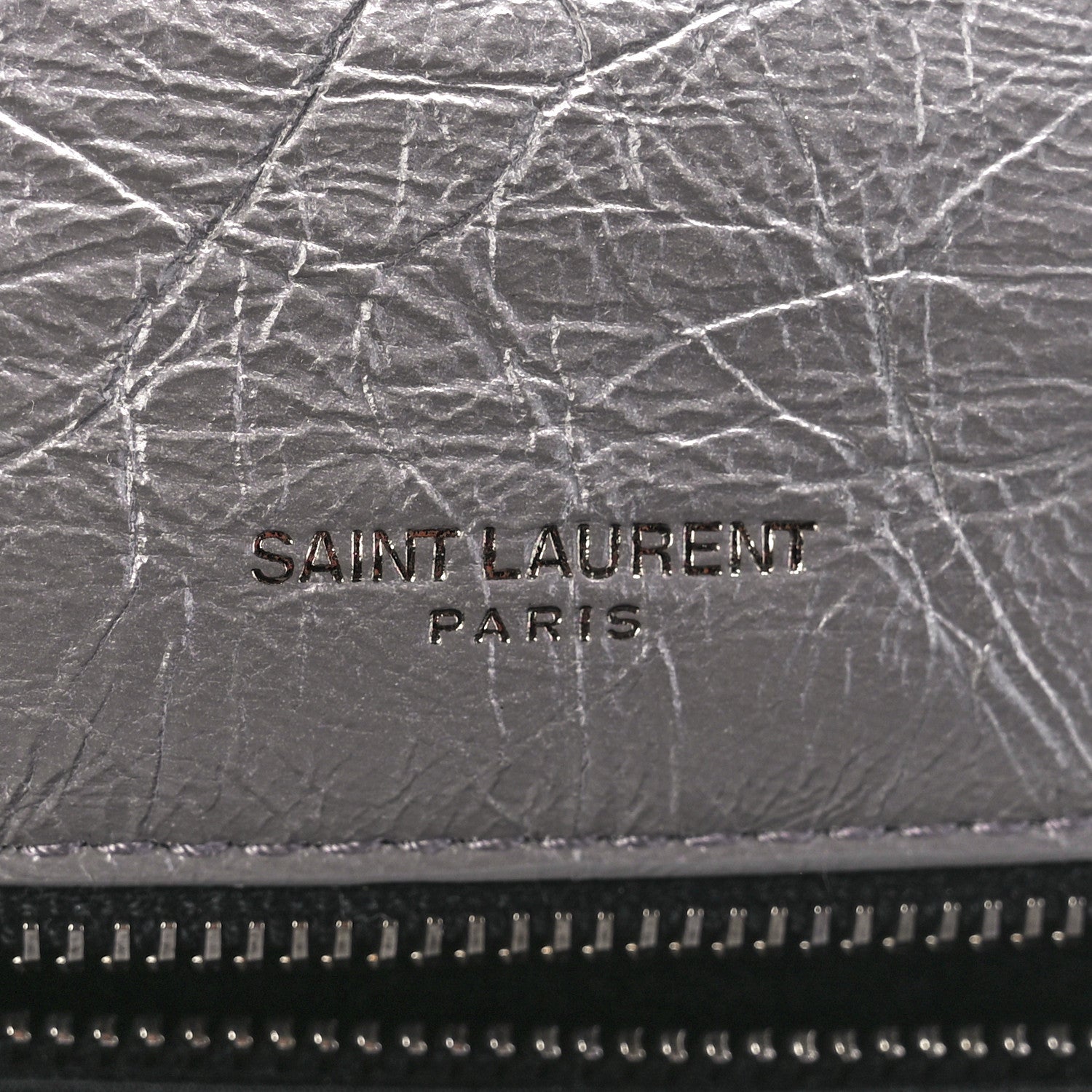 Saint Laurent Crinkled Calfskin Matelasse Monogram Large Niki Chain Satchel Storm 6 of 12