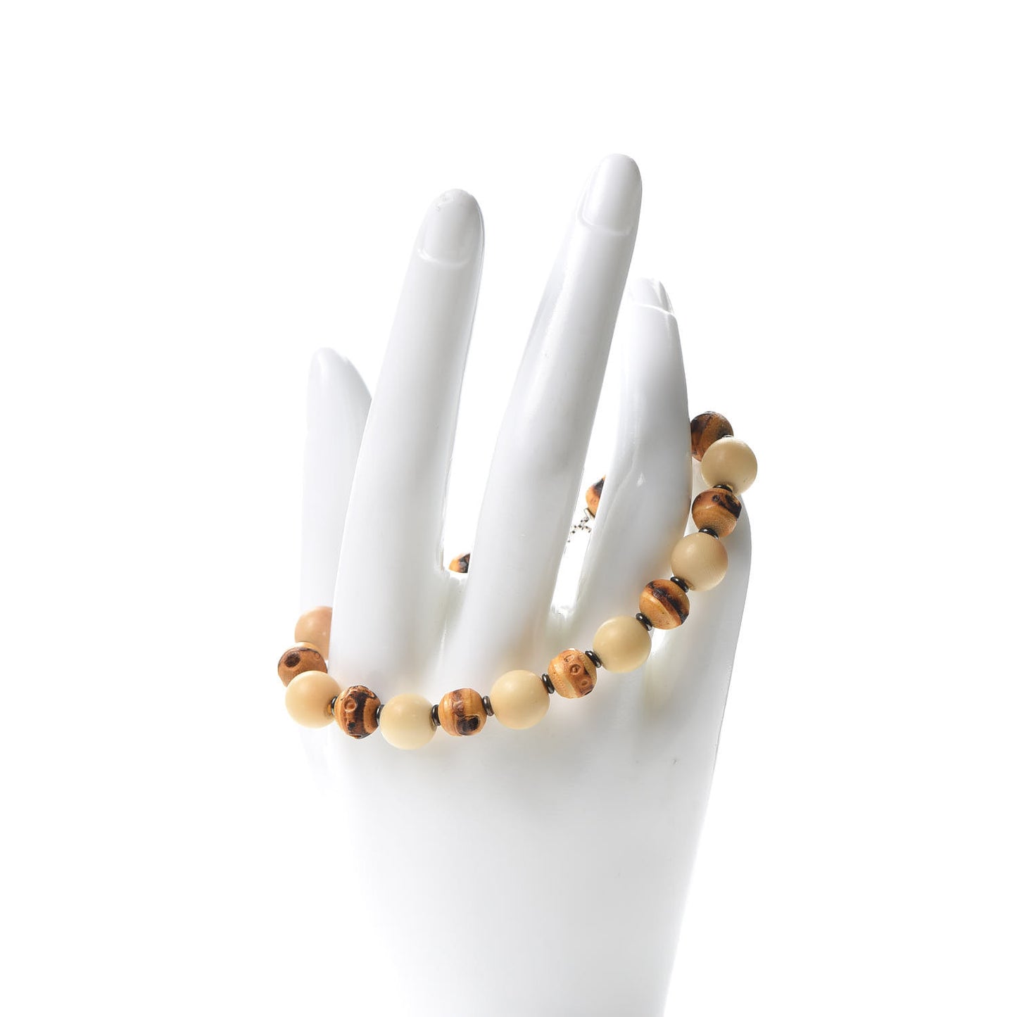 Sterling Silver Bamboo Tagua Beaded Bracelet