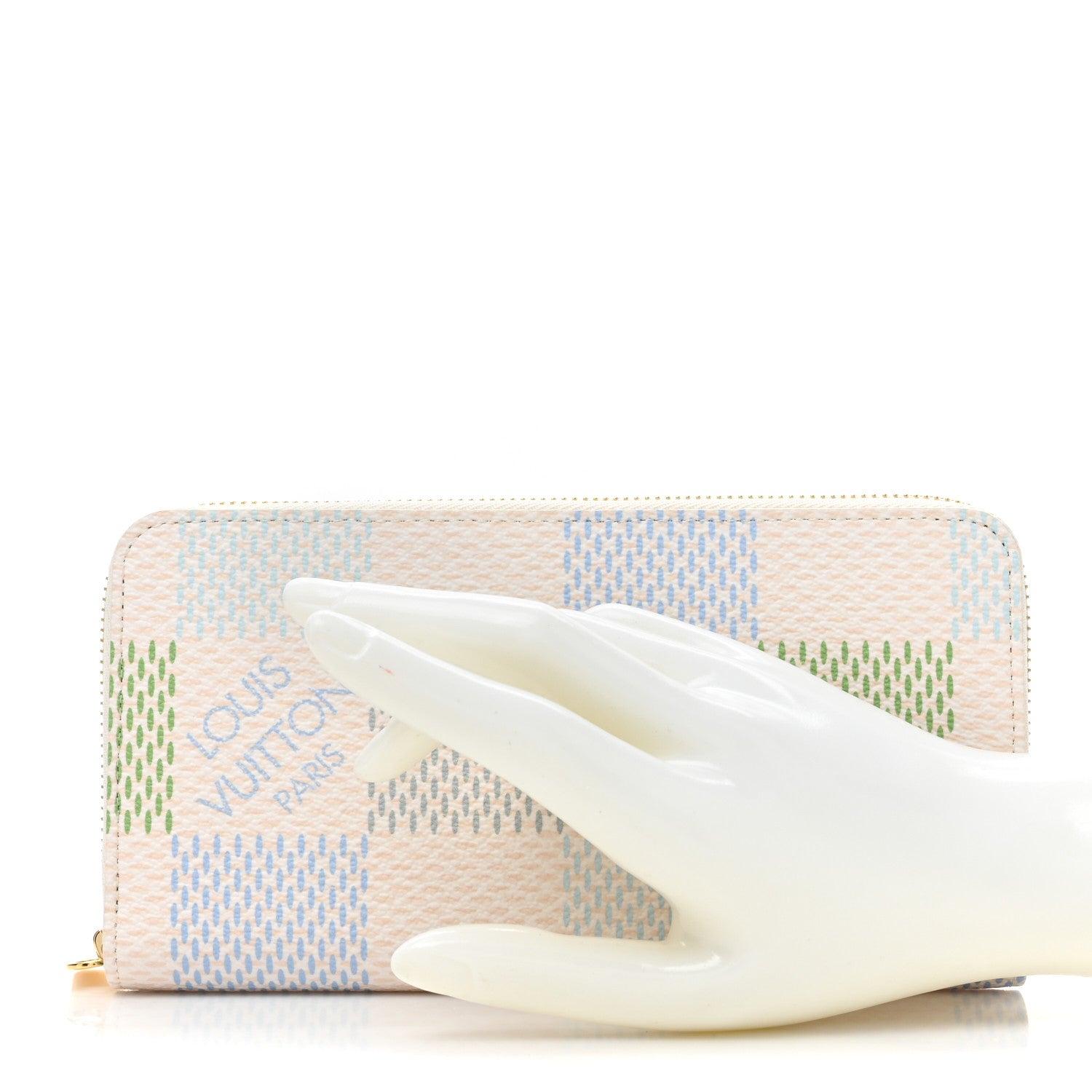 Louis Vuitton Damierlicious Zippy Wallet Pistachio Green 2 of 12