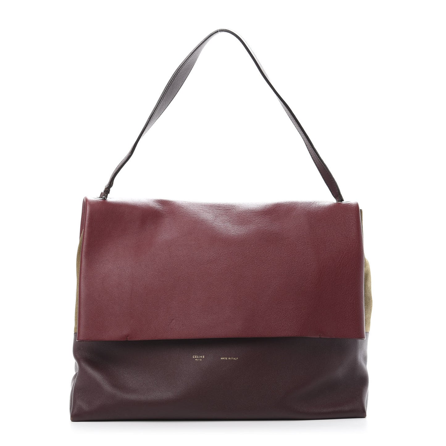 Calfskin Suede All Soft Shoulder Bag Burgundy