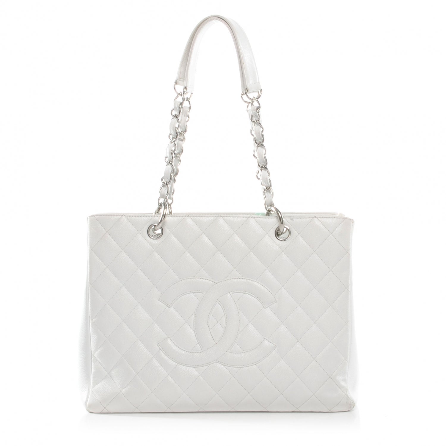 Chanel Caviar Grand Shopping Tote GST White 1 of 8