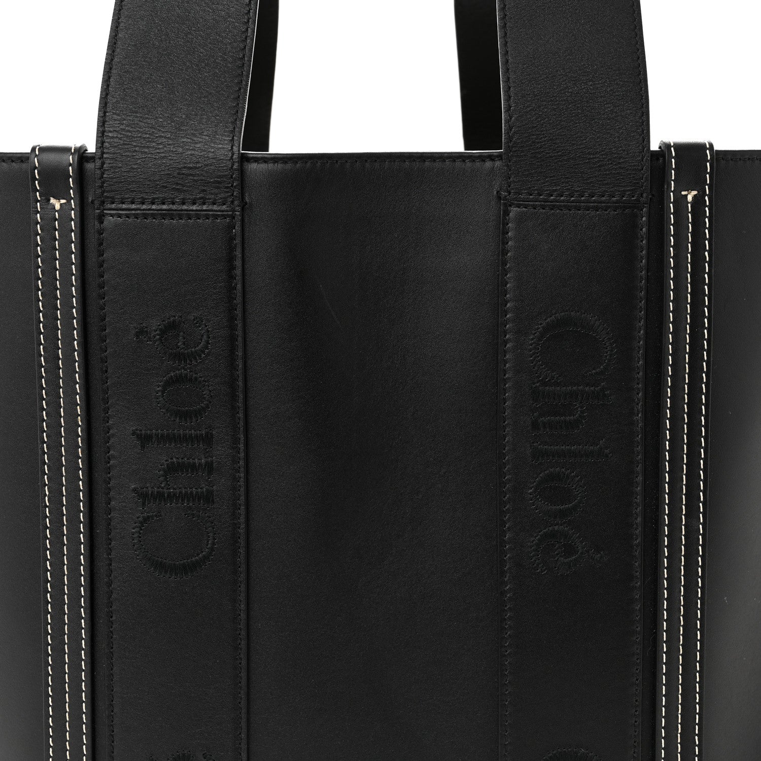 Chloe Calfskin Large Woody Tote Black 8 of 11