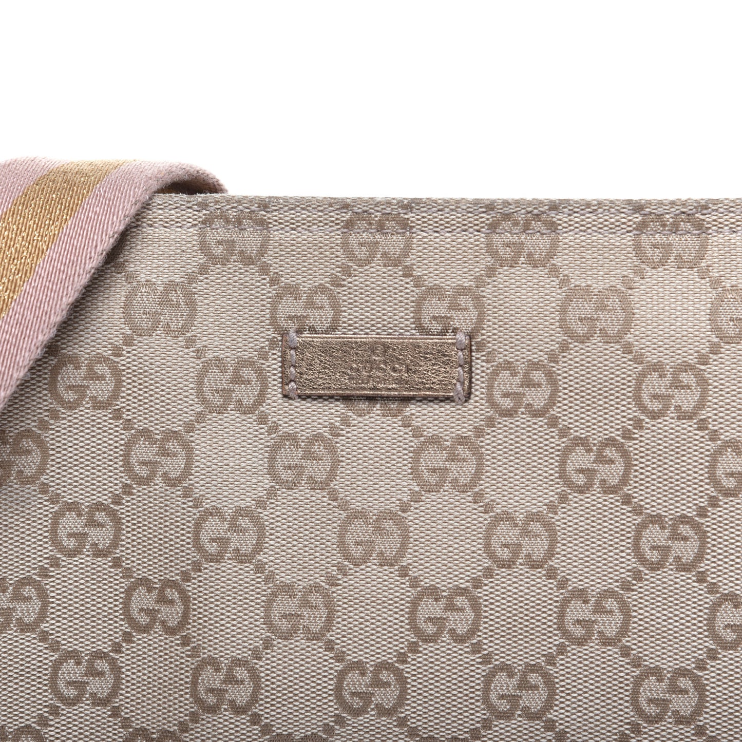 Monogram Web Small Flat Messenger Crossbody Pink Gold