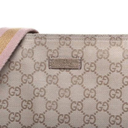 Gucci Monogram Web Small Flat Messenger Crossbody Pink Gold 10 of 11