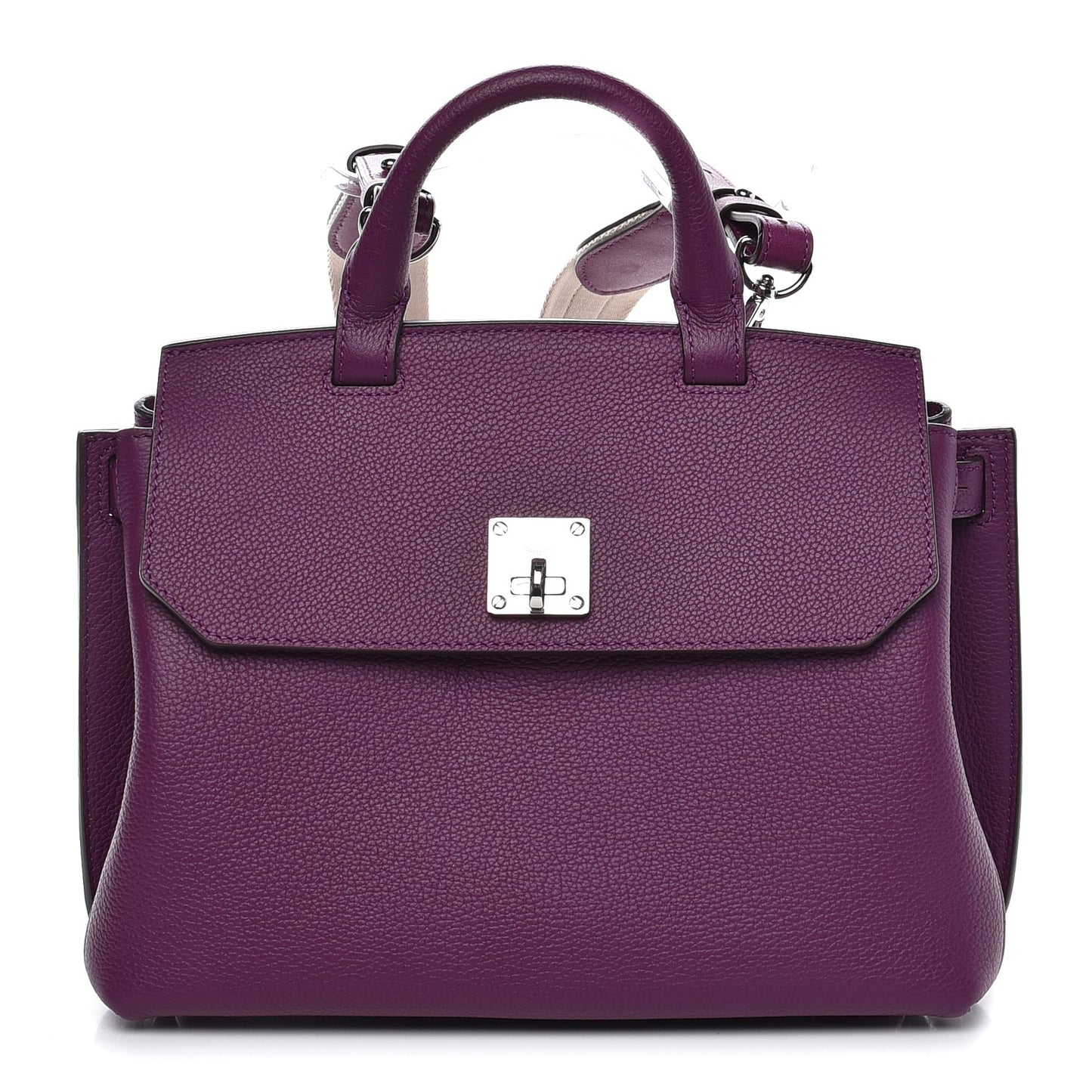 Grained Calfskin Medium Milla Convertible Backpack Mystic Purple