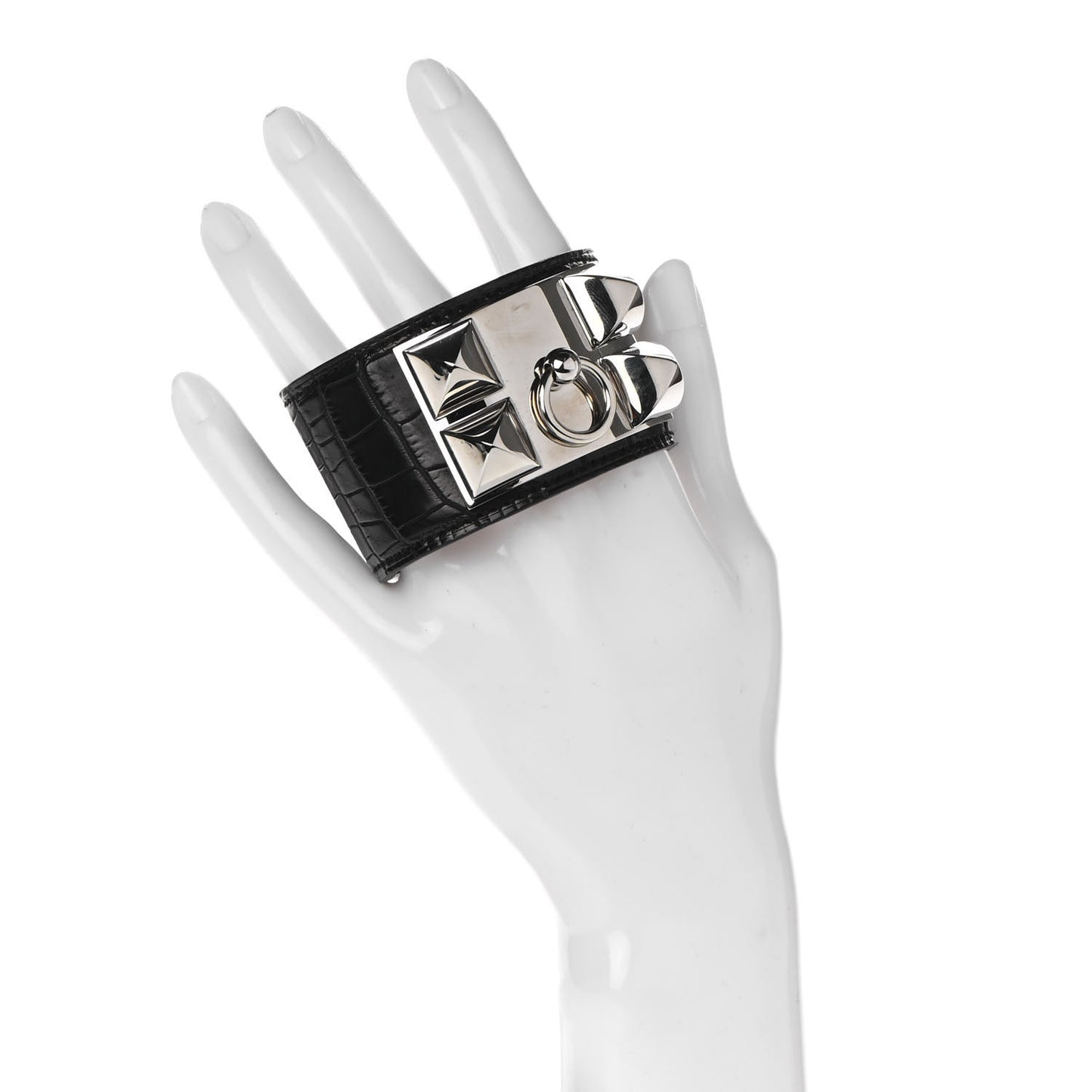 Shiny Alligator Collier de Chien CDC Bracelet S Black