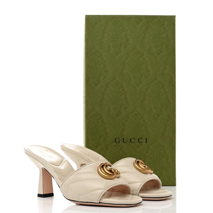 Gucci Nappa Matelasse GG Marmont 75mm Slide Sandals 36.5 Mystic White 9 of 9