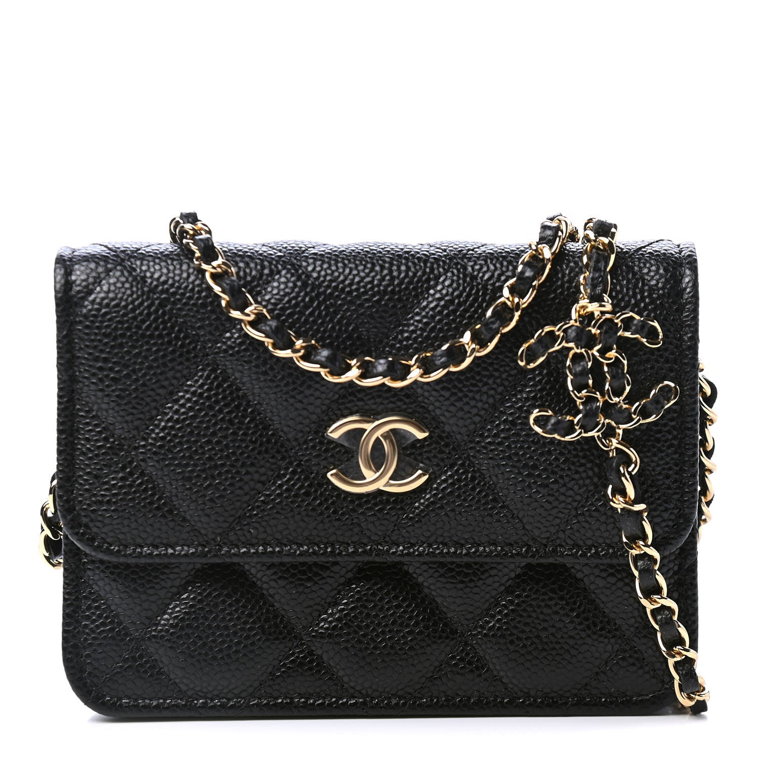 Chanel Caviar Quilted Miss Coco Clutch With Chain Black 1 of 5