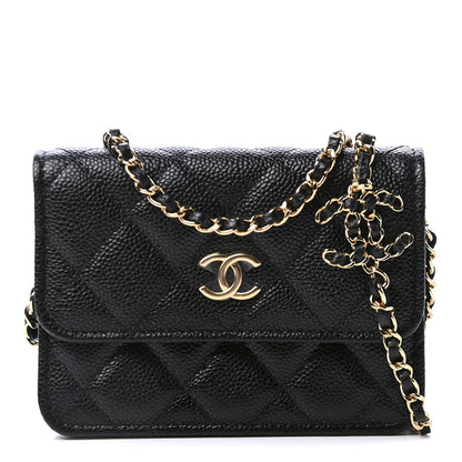 Chanel Caviar Quilted Miss Coco Clutch With Chain Black 1 of 5