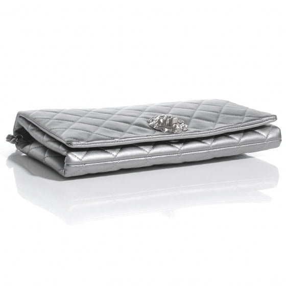 Chanel Leather Medium Leo Lion Flap Clutch Metallic 4 of 9