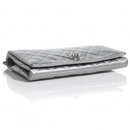 Chanel Leather Medium Leo Lion Flap Clutch Metallic 4 of 9