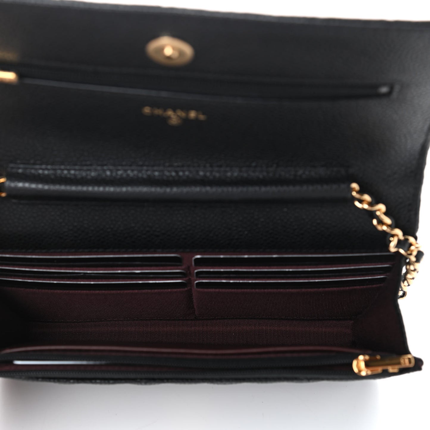 Caviar Quilted Wallet On Chain WOC Black