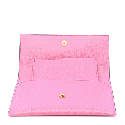 Prada Saffiano Greche Flap Continental Wallet Begonia Giada 5 of 5