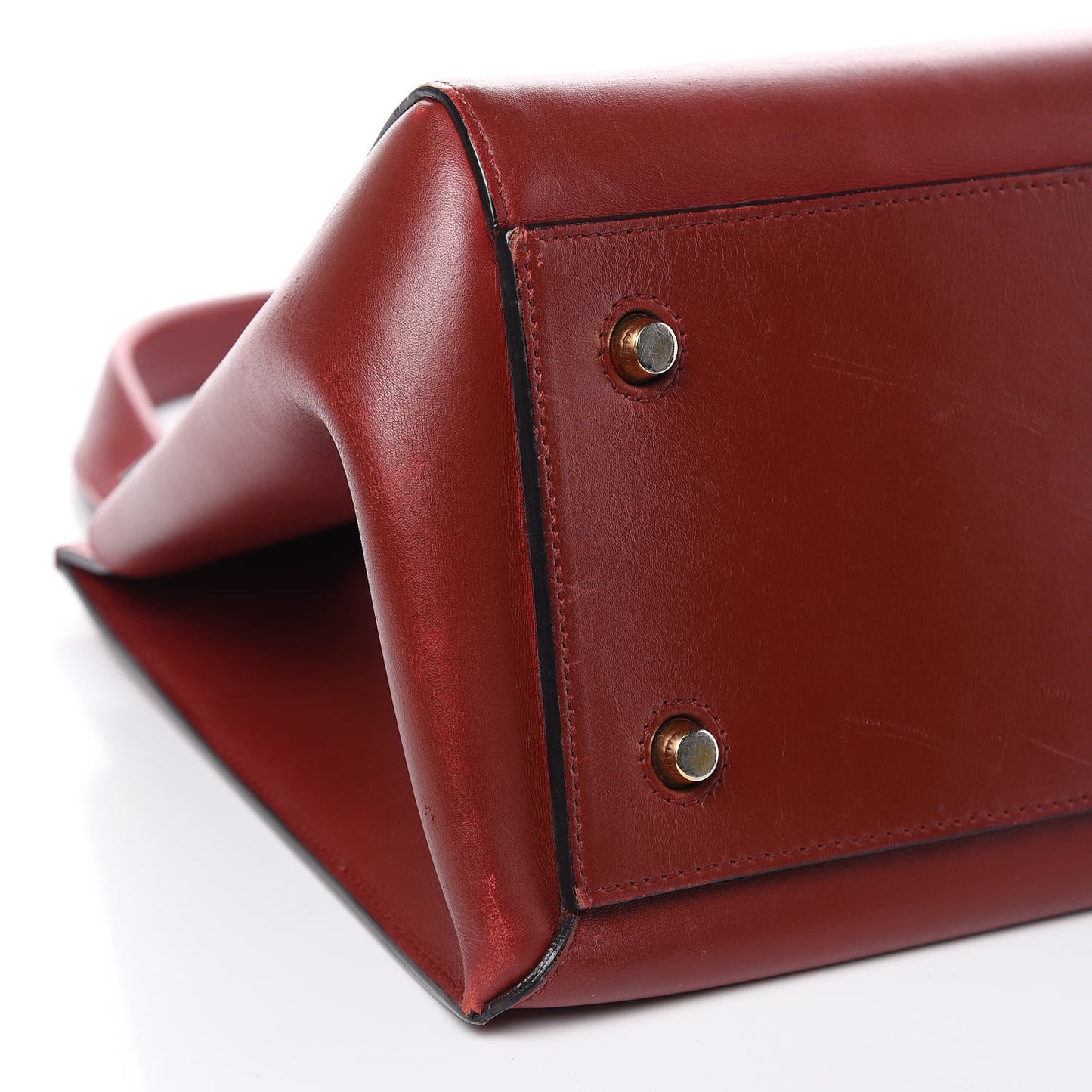 Smooth Calfskin Medium Edge Shoulder Bag Red