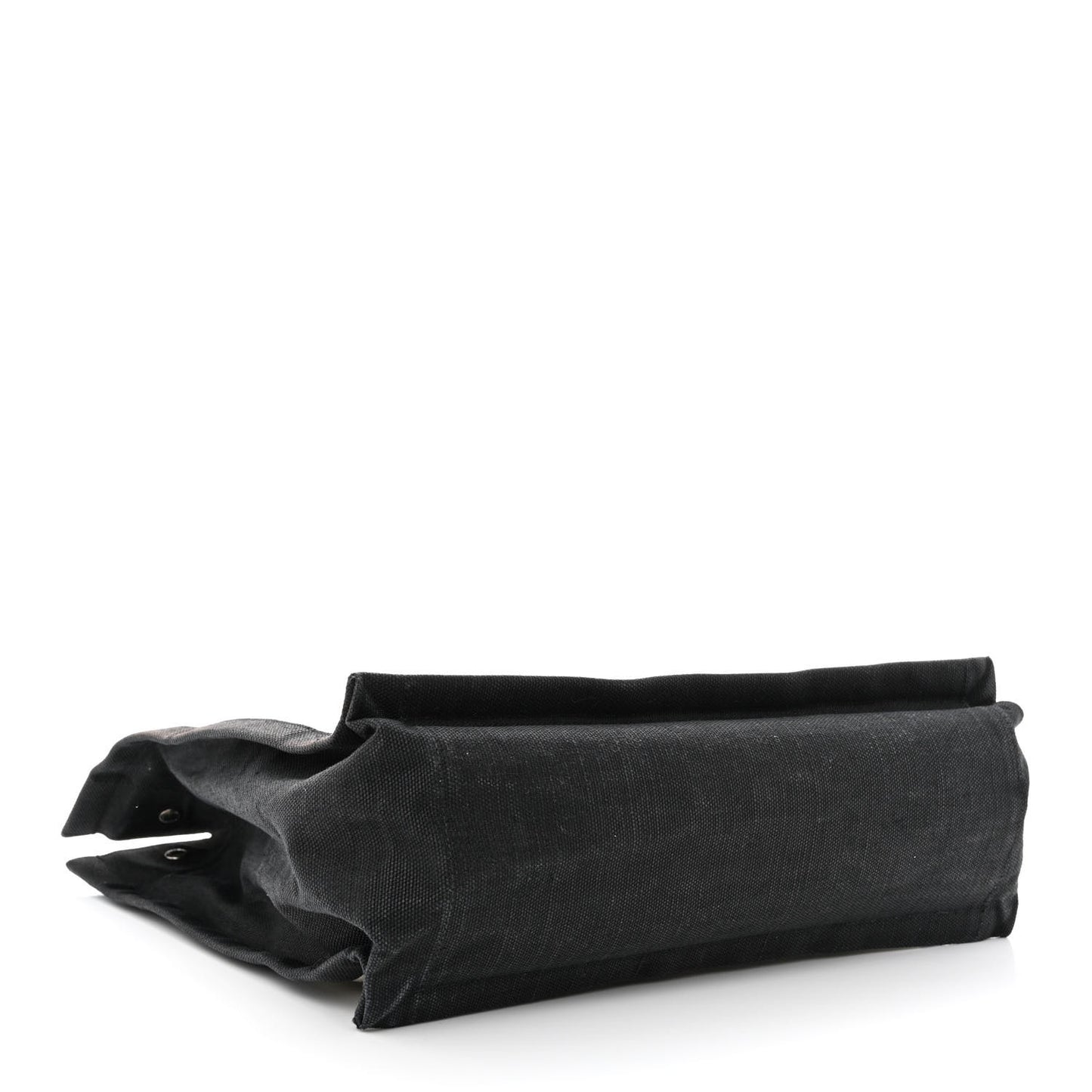 Linen Calfskin Rive Gauche North South Tote White Black