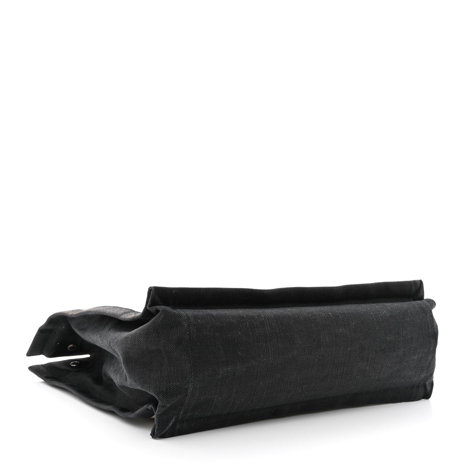 Saint Laurent Linen Calfskin Rive Gauche North South Tote White Black 4 of 15
