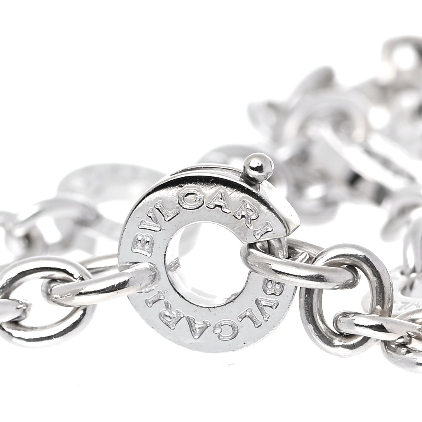 18K White Gold Diamond Disc Charm Bracelet